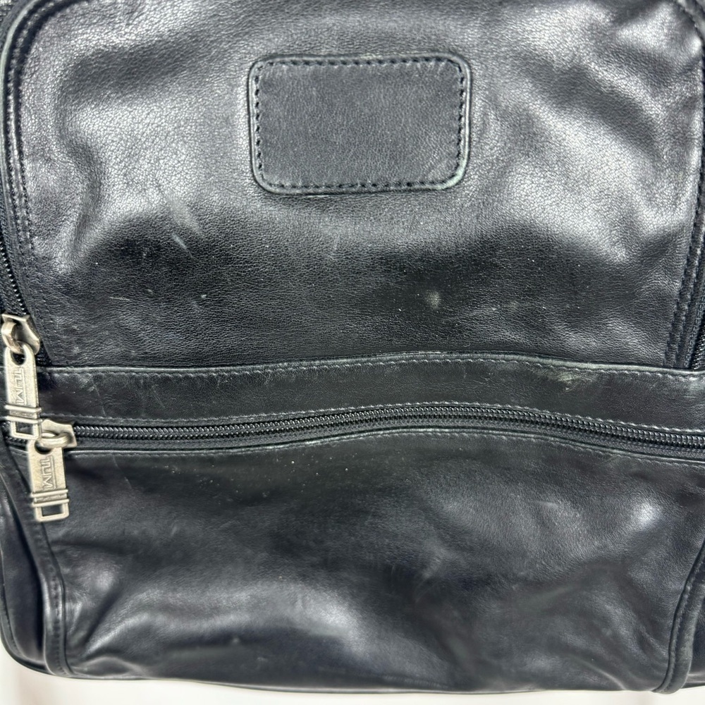 Tumi Black Napa Leather Deluxe Luxury Backpack Model 9640D3 Laptop Work Travel - Picture 2 of 14